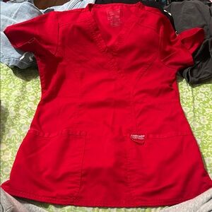 Cherokee Women's Bright Red V-Neck Blouse